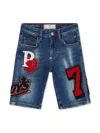 Philipp Plein Appliquéd Denim Shorts In Blue