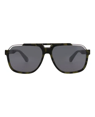 Philipp Plein Aviator-frame Acetate Sunglasses In Grey