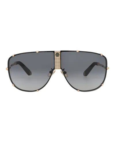 Philipp Plein Aviator-frame Stainless Steel Sunglasses In Gray