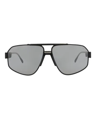 Philipp Plein Aviator-frame Titanium Sunglasses In Gray