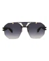 Philipp Plein Aviator-frame Titanium Sunglasses In Gray