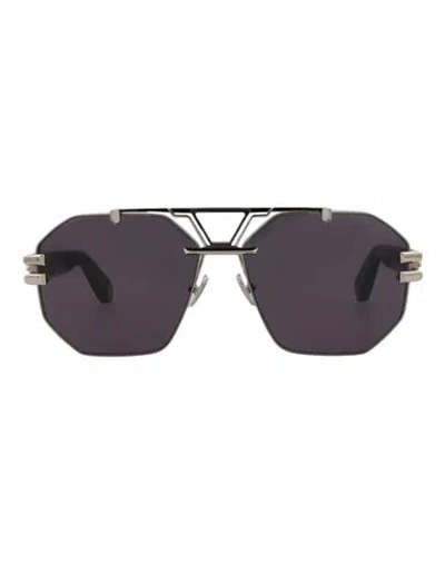 Philipp Plein Aviator-frame Titanium Sunglasses Man Sunglasses Multicolored Size 63 Titanium