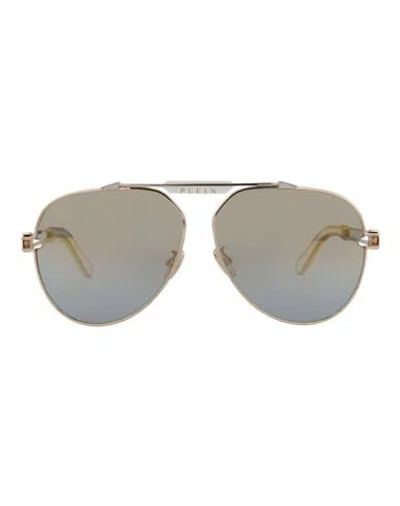 Philipp Plein Aviator-frame Titanium Sunglasses Man Sunglasses Rose Gold Size 62 Titanium In Metallic