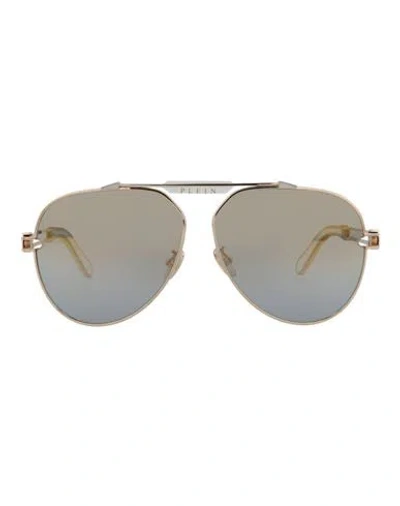Philipp Plein Aviator-frame Titanium Sunglasses Man Sunglasses Rose Gold Size 62 Titanium In Rose Gold Rose Gold Smoke