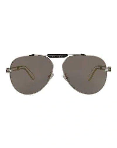 Philipp Plein Aviator-frame Titanium Sunglasses Man Sunglasses Silver Size 62 Titanium