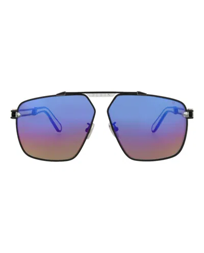 Philipp Plein Aviator-frame Titanium Sunglasses With Gradient Lenses In Purple