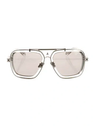 Pre-owned Philipp Plein Aviator Mirrored Sunglasses In Transparent
