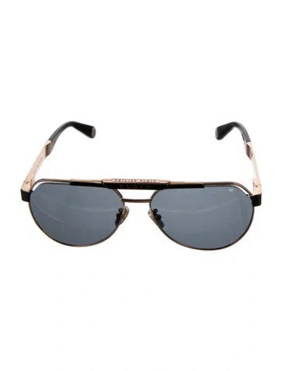 Pre-owned Philipp Plein Aviator Tinted Sunglasses In Black