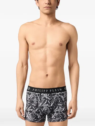 Philipp Plein Baby Dragon Swirl-print Boxers In White