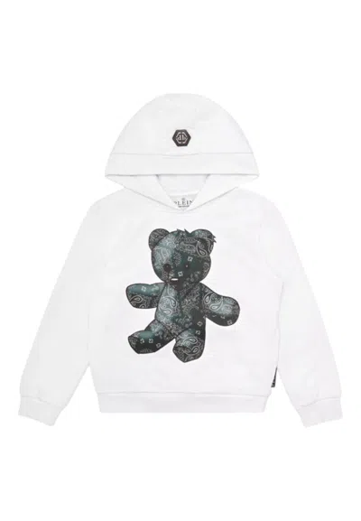 Philipp Plein Kids' Baby Unisex Sweatshirt  Teddy Bear In White
