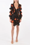 Philipp Plein Back Zipped My Flower Ruffle Dress