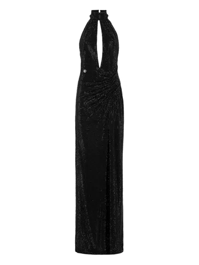Philipp Plein Backless Maxi Dress In Black