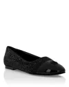 Philipp Plein Ballerina Flats Mix Strass In Black