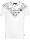 Philipp Plein T-shirt Mit Bandana-print In Weiss