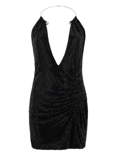 Philipp Plein Mini Dress Piercing Strass In Black