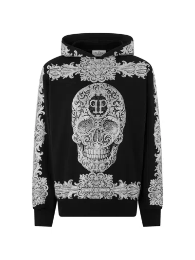 Philipp Plein Baroque Skull Hoodie In Black