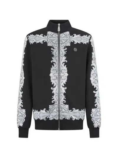 Philipp Plein Tracksuit Jacket Baroque Stones In Black