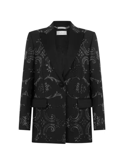 Philipp Plein Baroque Strass Blazer In Multi