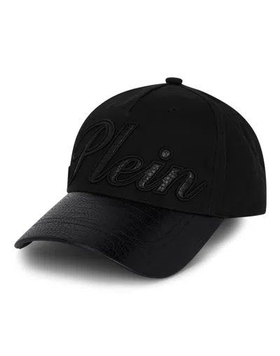 Philipp Plein Baseball Cap Cocco Signature In Black