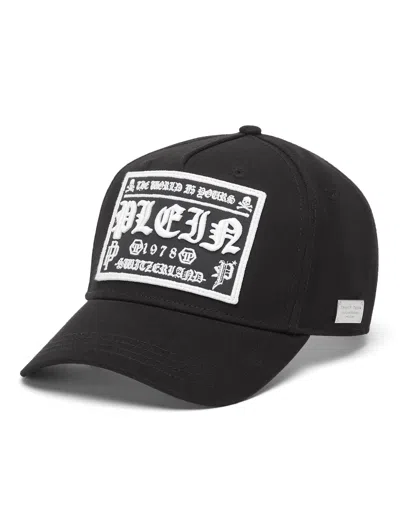 Philipp Plein Baseball Cap Gothic Plein In Black