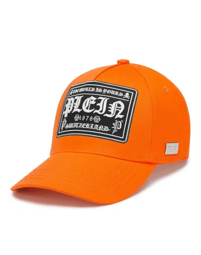 Philipp Plein Logo-embroidered Baseball Cap In Orange
