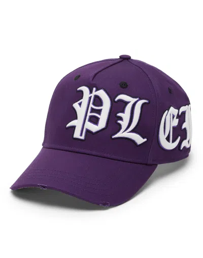 Philipp Plein Logo-embroidered Cotton Baseball Cap In Purple