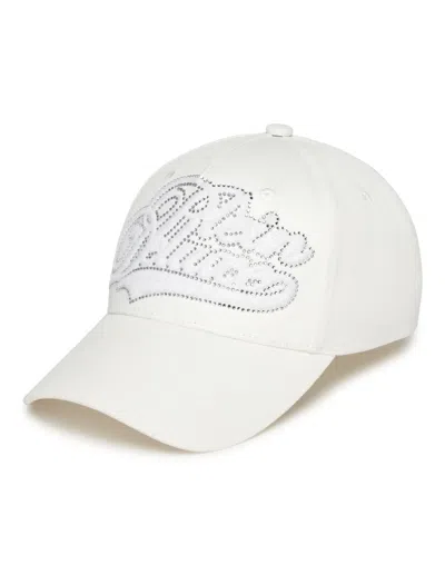 Philipp Plein Rhinestone-embellished Baseball Cap In White
