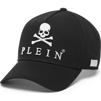 Philipp Plein Baseball Cap Skull&amp;bones Luxury Unisex In Black