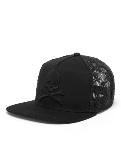 Philipp Plein Baseball Cap Skull&amp;bones Unisex In Black