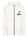 Philipp Plein Basic Signature Zip-up Hoodie In White