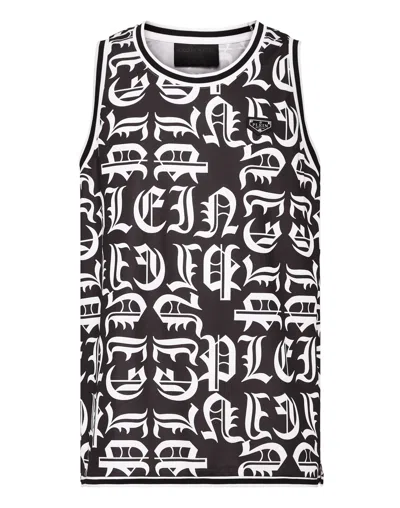 Philipp Plein Basket Tank Top Gothic Plein In Black