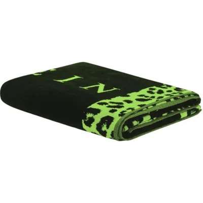 Philipp Plein Beach Towel Leo Beach 95x180 Cm Unisex In Black