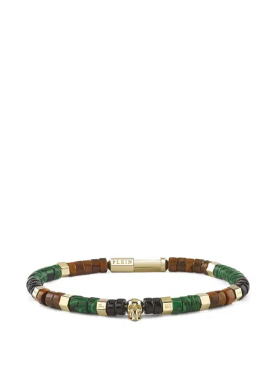 Philipp Plein Beaded Logo-detail Bracelet In Multi