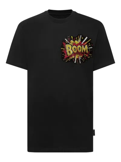 Philipp Plein Beaded T-shirt In Black