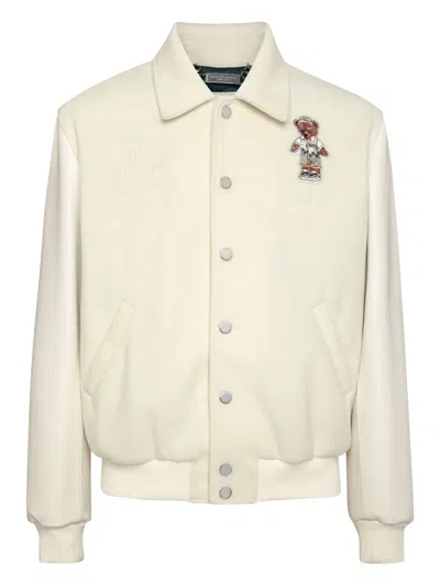 Philipp Plein Bear-embroidered Jacket In Orange