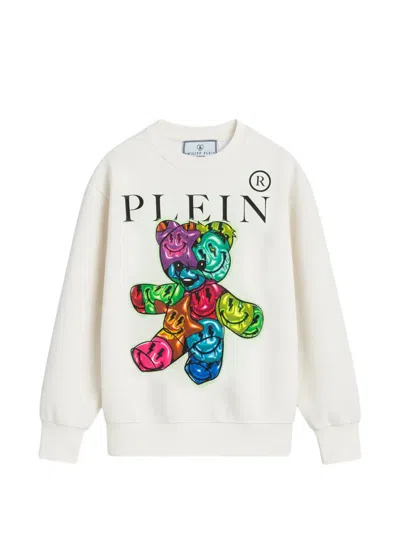 Philipp Plein Kids' Bear Graphic Sweatshirt In Neutral