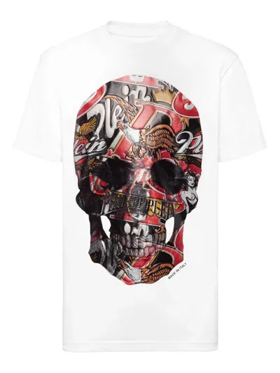 Philipp Plein Beer Skull T-shirt In White