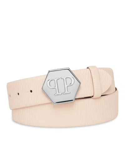 Philipp Plein Belt Hexagon In Beige