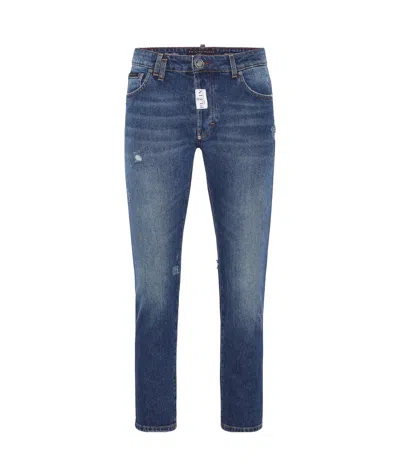 Philipp Plein Belt-loop Jeans In Blue