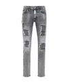 Philipp Plein Belt Loop Jeans In Gray