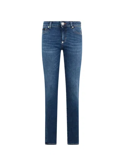 Philipp Plein Belt-loop Pocket Jeans In Blue