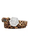 Philipp Plein Belt Stones Hexagon Leopard In Multi