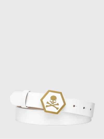 Philipp Plein Leather Belt Skull Premium Women In White
