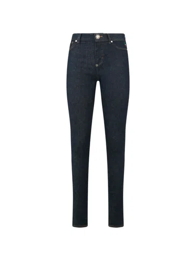 Philipp Plein Belt-loop Buttoned Jeans In Blue