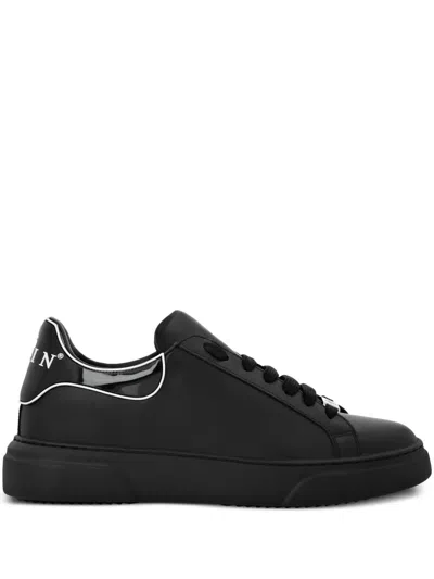 Philipp Plein Lace-up Leather Sneakers In Black