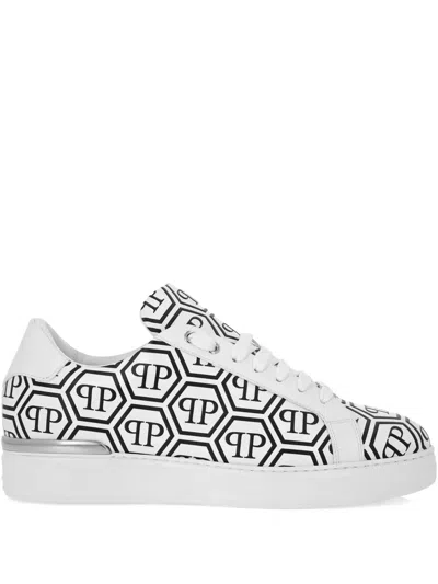 Philipp Plein Big Monogram Low-top Sneakers In White