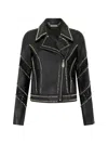 Philipp Plein Biker Jacket With Lace Inserts In Blue