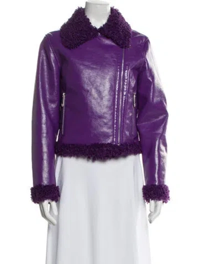Pre-owned Philipp Plein Biker Jacket In Purple