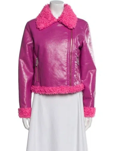 Pre-owned Philipp Plein Biker Jacket W/ Tags In Pink