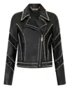 Philipp Plein Biker Jacket With Lace Inserts In Black